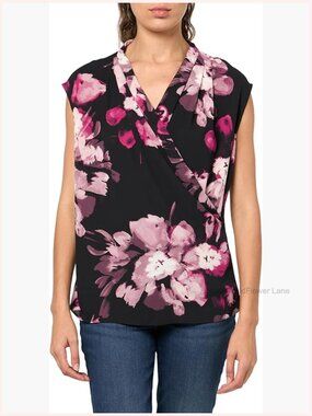 Sleeveless Crossover V-Neck Blouse Woven Top